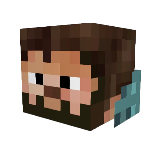 Alcrakii Minecraft avatar head, 3D render