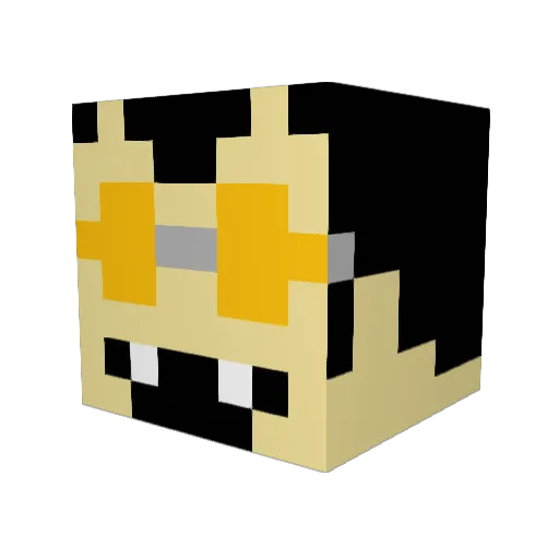 Alcuard Minecraft avatar head, 3D render