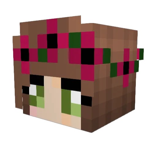 Aldarya Minecraft avatar head, 3D render