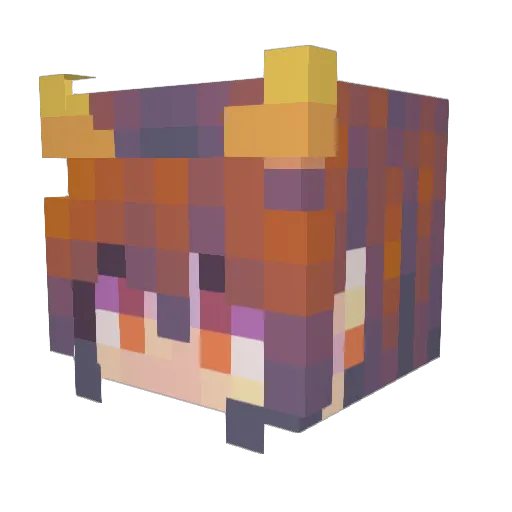 Aldasinglades Minecraft avatar head, 3D render