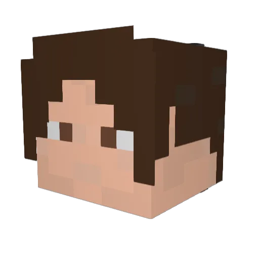 Aldatas Minecraft avatar head, 3D render