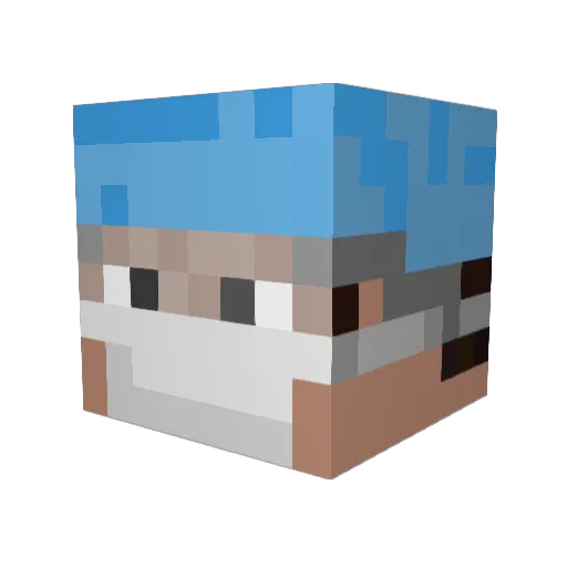 AldeanitoLoco Minecraft avatar head, 3D render