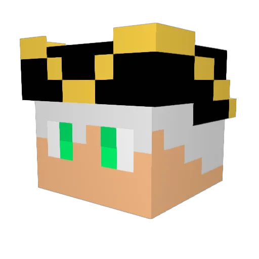 Aldenish Minecraft avatar head, 3D render