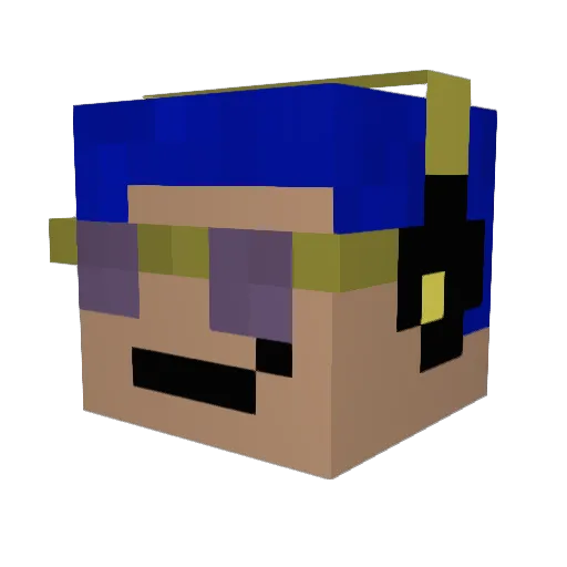 Aldeplaymincraft Minecraft avatar head, 3D render