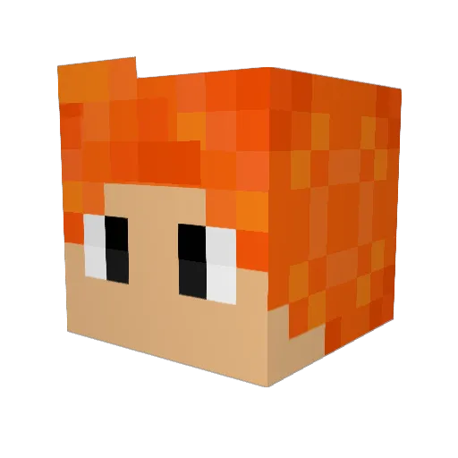 Alderi Minecraft avatar head, 3D render