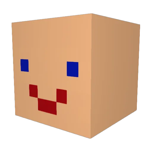 AldiBE Minecraft avatar head, 3D render