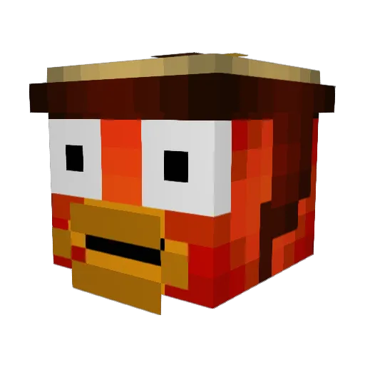 Aldiderechte Minecraft avatar head, 3D render