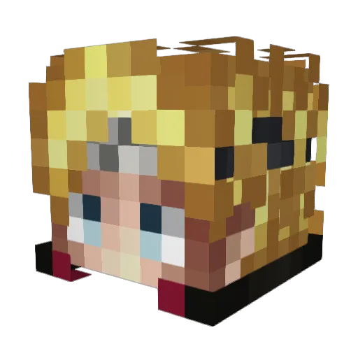 Aldo_Rainbow Minecraft avatar head, 3D render
