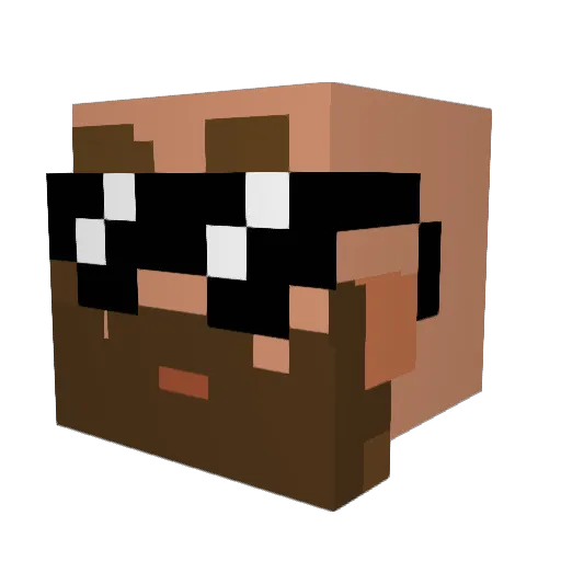 Aldousgame Minecraft avatar head, 3D render