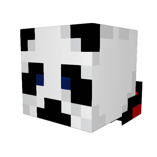 Aldu Minecraft avatar head, 3D render