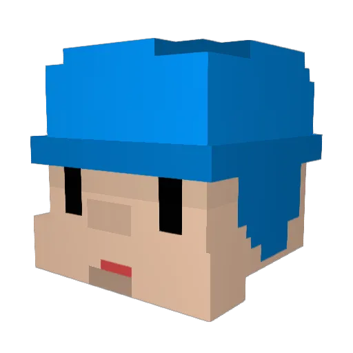 AleBDuende777 Minecraft avatar head, 3D render