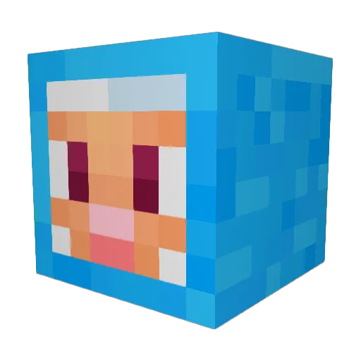 AleFoxo Minecraft avatar head, 3D render