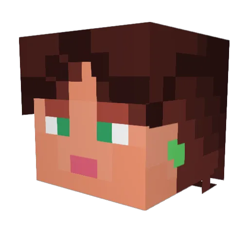 AleLed12 Minecraft avatar head, 3D render