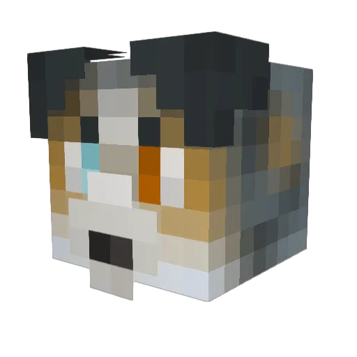 AleWu Minecraft avatar head, 3D render