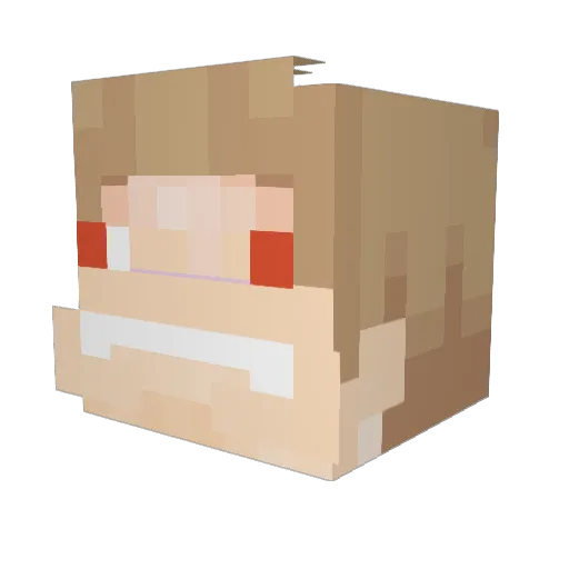 Alebe Minecraft avatar head, 3D render