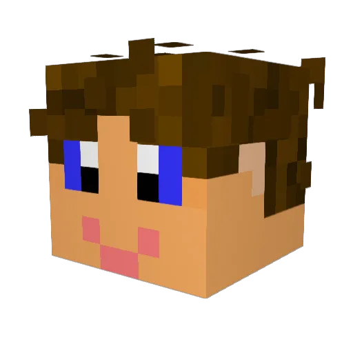 Aleburi Minecraft avatar head, 3D render