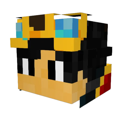 AlecQc Minecraft avatar head, 3D render