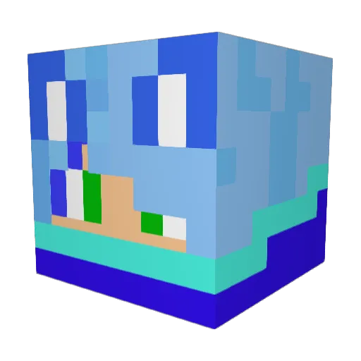 Alec_Flash Minecraft avatar head, 3D render
