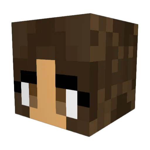 Alechu Minecraft avatar head, 3D render