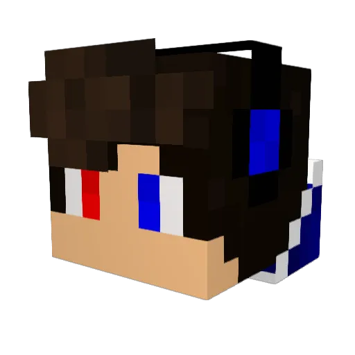 AlecsunderGen Minecraft avatar head, 3D render