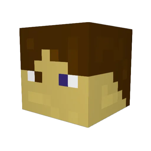 Alectos_ Minecraft avatar head, 3D render