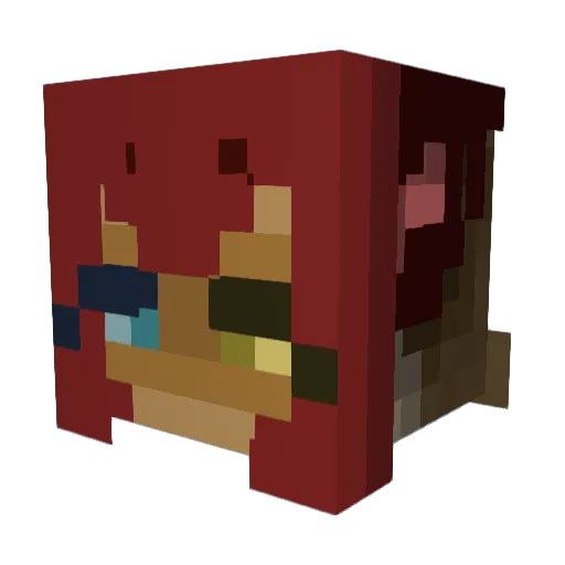 Aleebox Minecraft avatar head, 3D render