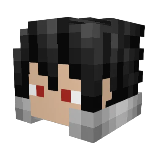 Aleflolo Minecraft avatar head, 3D render