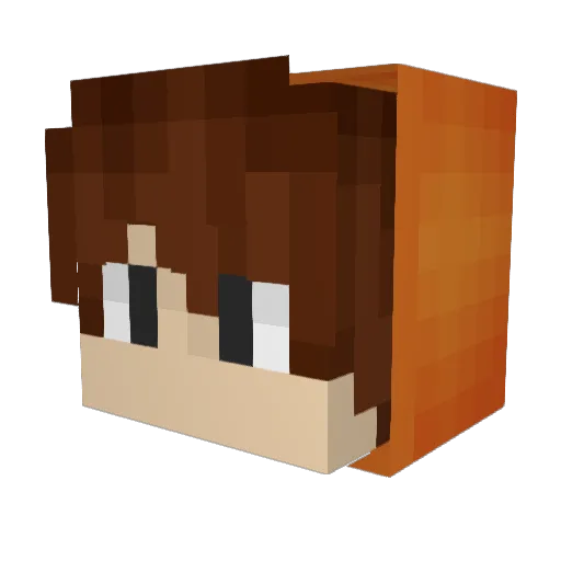 Alegau Minecraft avatar head, 3D render