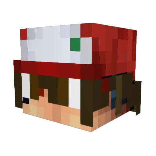 Alegetsu Minecraft avatar head, 3D render