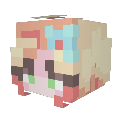 Aleita_ Minecraft avatar head, 3D render