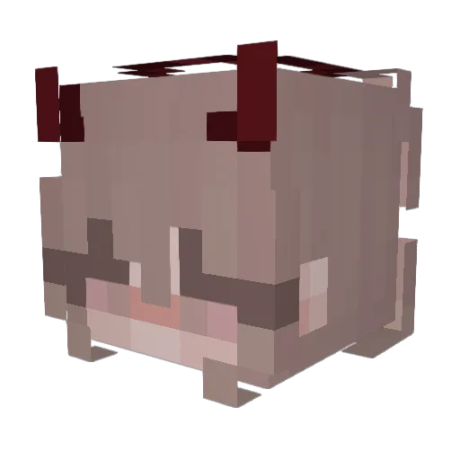 Aleiwei Minecraft avatar head, 3D render