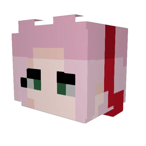 Alekaiju Minecraft avatar head, 3D render