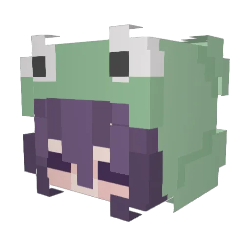 Alekouko Minecraft avatar head, 3D render