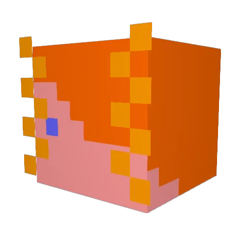 Alektra23 Minecraft avatar head, 3D render