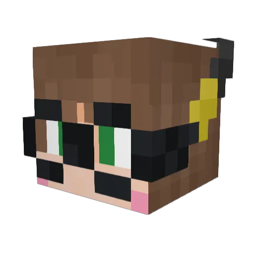 Alelachis Minecraft avatar head, 3D render