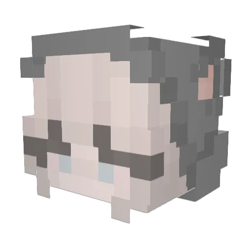 Alena127 Minecraft avatar head, 3D render