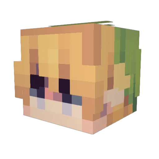 Alencarro Minecraft avatar head, 3D render