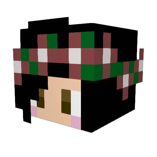AlennaMae Minecraft avatar head, 3D render
