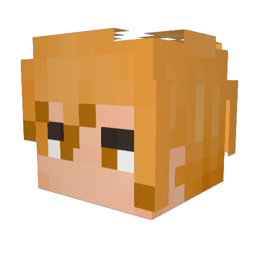 Alenoed Minecraft avatar head, 3D render
