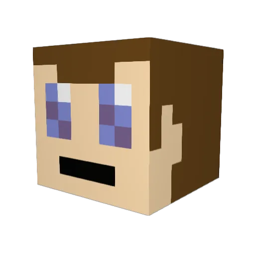 Aleolex Minecraft avatar head, 3D render