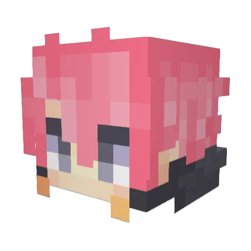 Aleqzera Minecraft avatar head, 3D render