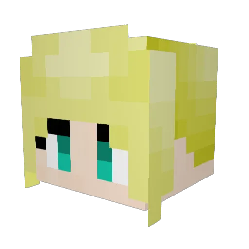 Aleries Minecraft avatar head, 3D render