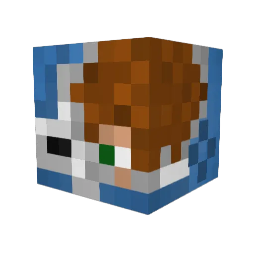 Alertyy Minecraft avatar head, 3D render