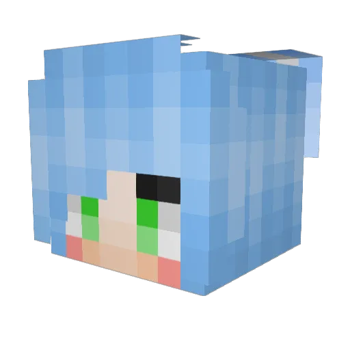 Alesanaa Minecraft avatar head, 3D render