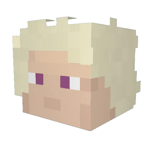 Alesuamu Minecraft avatar head, 3D render