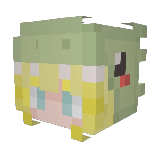 Aletek Minecraft avatar head, 3D render