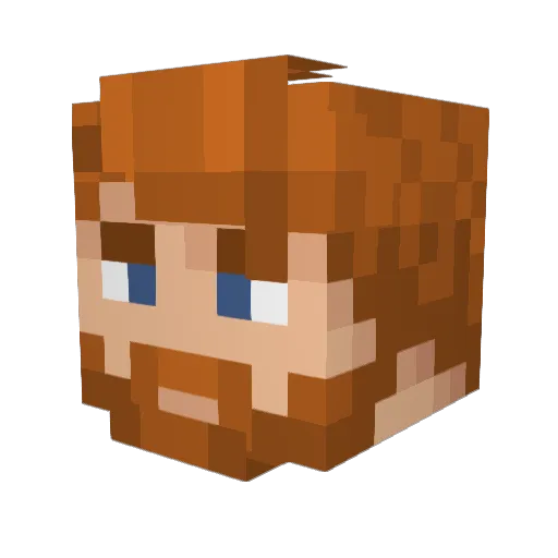 Alex1070 Minecraft avatar head, 3D render