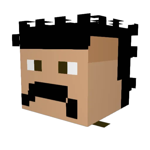 Alex2XD Minecraft avatar head, 3D render
