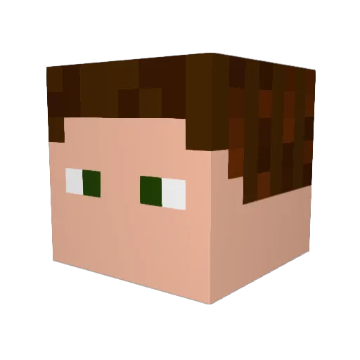 Alex7576 Minecraft avatar head, 3D render