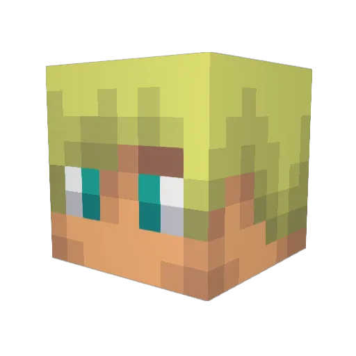 Alex888222 Minecraft avatar head, 3D render